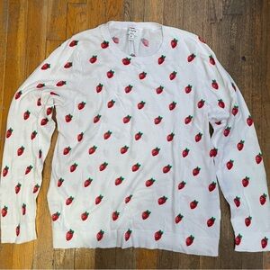 J.Crew Teddie Strawberries Sweater, XL nwot